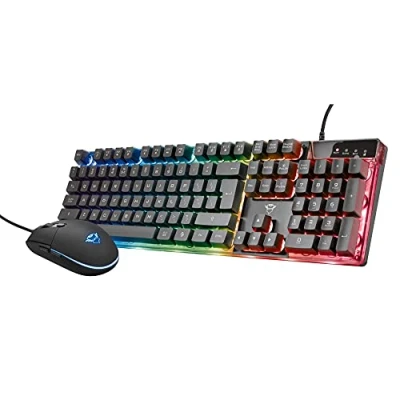 Abbildung von Trust GXT 838 Azor, Volle Größe (100%), USB, RGB LED, Schwarz, Maus enthalten