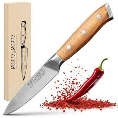 Abbildung von Moritz &amp; Gemüsemesser 9cm scharfe Klinge, Kleines Obstmesser, ergonomischer Griff