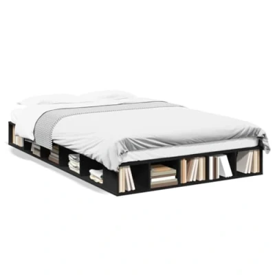 Abbildung von vidaXL Bett Bettgestell Schwarz 120x200 cm Holzwerkstoff