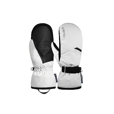 Abbildung von Reusch Helena R TEX XT Mitten extra warme, wasserdichte, Winddichte und atmungsaktive Fäustlinge Fausthandschuhe Winterhandschuhe Schneehandschuhe Skihandschuhe für Damen, Weiß/Schwarz, 8,5