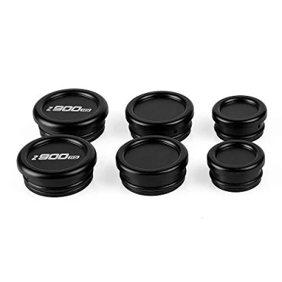 Abbildung von Oldbones 6PCS Motorrad Rahmen Endkappen Blindstopfen für Z900RS 2018 2019 in Schwarz