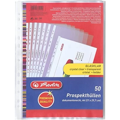 Abbildung von Herlitz 5850508 Prospekthülle Premium, A4 glasklar (A4, 150er Premium)