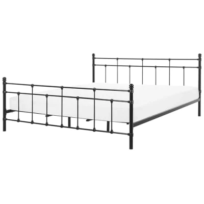 Abbildung von Romantisches Doppelbett Metall Schwarz mit Kopfteil Lattenrost 180x200 cm Lynx