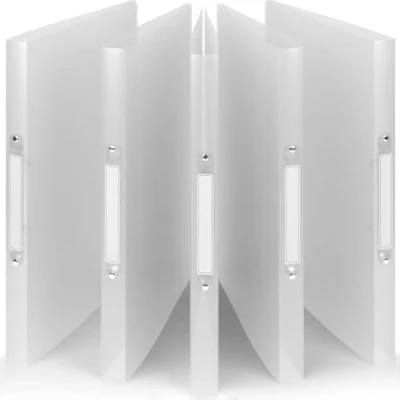 Abbildung von ACROPAQ 5 x Ringbuch A4 Mit 2 Ringen, Rückenetiketten, Rückenbreite 2,5 cm, Luft, Natur Farbkollektion Ringhefter, Ringordner, Ordner Schmal, Ringmappe A4, Schulordner