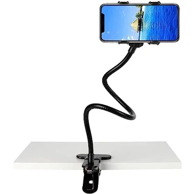 Abbildung von Handy Halter Schwanenhals, Universal Handyhalterung aus Eisen 360 Rotation Mit Clip, Flexible Lang Arm Einstellbar, Lazy Ständer für Smartphone Bett, Schreibtisch, Auto