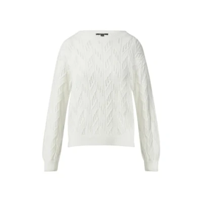 Abbildung von comma Relaxedfit MIT Strukturmuster Strickpullover, Damen, Größe: 34, Weiß