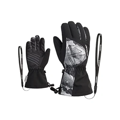 Abbildung von Ziener Kinder Laval Ski Handschuhe/Wintersport wasserdicht extra warm Wolle, black.grey mountain print, 6
