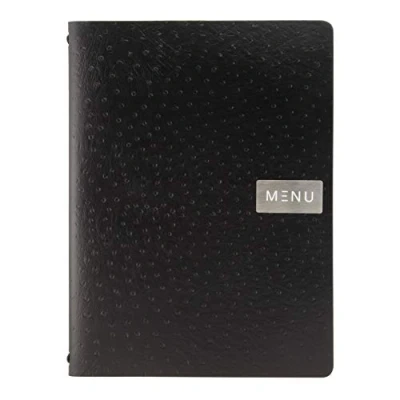 Abbildung von SECURIT Range, eGo Menü, A4 Bonded Leder, elastisch, Metall, schwarz, 33 x 24 0,6 cm
