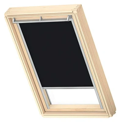 Abbildung von VELUX Original Dachfenster Verdunkelungsrollo, mit Grauer Führungsschiene, Schwarz, für GGL MK06, GGU GPL GPU MK06