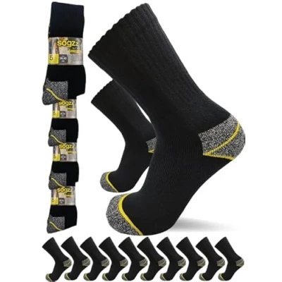 Abbildung von sogzz Arbeitssocken Herren 20 Paar Arbeit Socken, Arbeitersocken z.B. für Arbeitsschuhe, Work Socks, Modell: Basic, 39 42, Schwarz/Grau