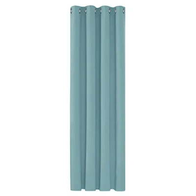 Abbildung von Deconovo Blickdicht Gardinen mit Ösen für Schlafzimmer Thermogardinen Blickdicht, 183x132 cm(HöhexBreite), Himmelblau, 1 Stück