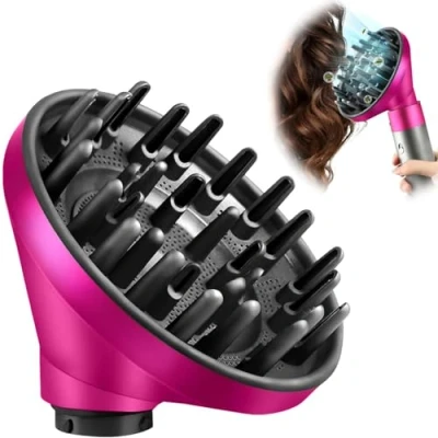 Abbildung von Tragbarer Haar Diffusor Aufsatz für Dyson Airwrap HS05 HS03 HS01, Haartrockner Düse zum Umrüsten von Styler auf Haartrockner, rosa
