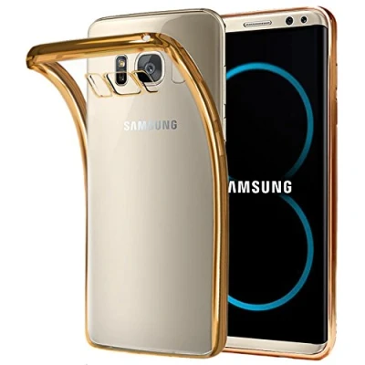 Abbildung von ebestStar Hülle für Samsung Galaxy S8 S8, Silikon Handyhülle Cover, Klar TPU Schutzhülle, Slim Handy Case, Transparent/Gold