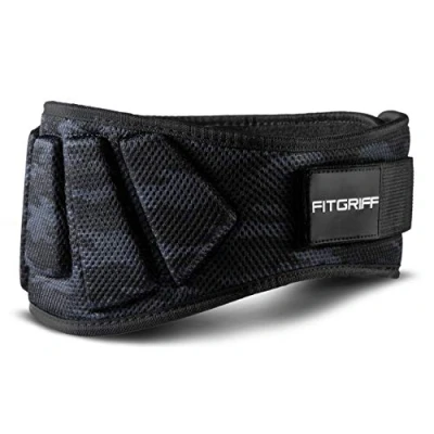 Abbildung von FITGRIFF® Gewichthebergürtel V1 Fitness Gürtel für Bodybuilding, Krafttraining, Gewichtheben Trainingsgürtel Damen und Herren (Camo Black, 88cm 97cm Bauchumfang (Large))