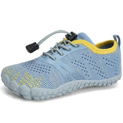 Abbildung von Barfussschuhe Kinder Jungen Barfußschuhe Wasserschuhe Aqua Badeschuhe für Strand Pool Schnell Trocknen Wassersport Rrutschfester（Himmelblau 31