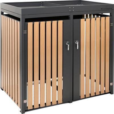 Abbildung von WESTMANN Mülltonnenbox &quot;WMHHWTC 62&quot;, für 2x240 l, BxTxH: 134x84x125 cm