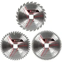 Abbildung von kwb by Einhell Kreissägeblattsatz 3 tlg. 210x30 mm Stat. Sägen Zubehör (3x HM Sägeblätter, Ø210x30 mm, 1x 24 Z, 42 60 passend für Tischkreissägen und Kapp Gehrungssägen)