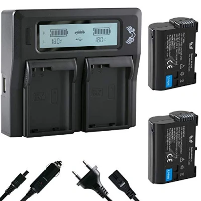 Abbildung von 2X SK Akku Nikon EN EL15 2040mAh + LCD Dual Charger EL15c EL15b EL15a für // Z6 II Z7 Z5 D750 D800 D810 D850 D7200 D7500