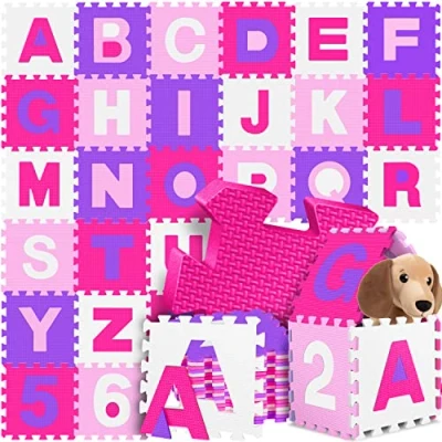 Abbildung von KIDIZ Steckpuzzle, 86 Puzzleteile, teilige Puzzlematte Kinder Spielteppich Spielmatte