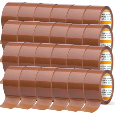 Abbildung von m office Klebeband, braunes Rolle für Kartonverpackungen, Versand, Umzug und Handwerk, Sichere robuste Versiegelung, Klebeband (24 Stück, 48 mm x 66 m)