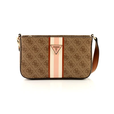 Abbildung von Guess Noelle MINI TOP ZIP Shoulder Handtasche, Damen, Größe: One Size, Latte