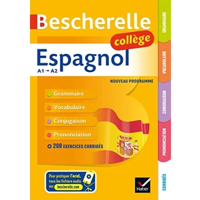 Abbildung von Bescherelle collège Espagnol (6e, 5e, 4e, 3e): grammaire, conjugaison, vocabulaire, prononciation (A1 A2)