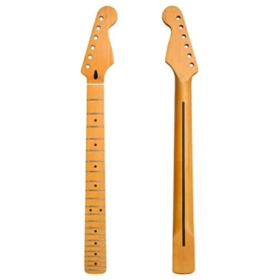 Abbildung von Merkts Gitarrenhals, E Gitarrenhals Ersatz für 22 Bünde, Ahorn Griffbrett, Ersatzholz, DIY Gitarre, Griff, ST Back Centerline, Gitarrenzubehör