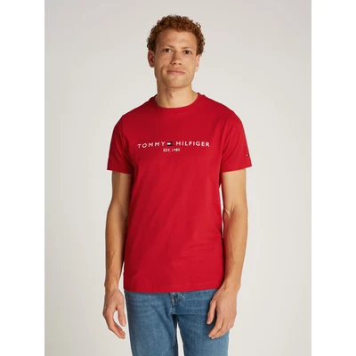 Abbildung von Tommy Hilfiger LOGO TEE Tshirt print, Herren, Größe: Small, Medium red
