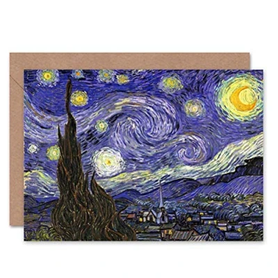 Abbildung von Wee Blue Coo Starry Night By Van Gogh Sealed Greeting Card Plus Envelope Blank inside Nacht