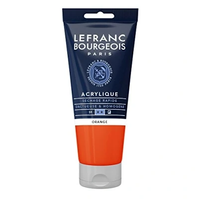 Abbildung von Lefranc Bourgeois 300403 Fine Acrylfarbe Orange, 80ml Tube, cremige auf Wasserbasis, schnell trocknend, lichtecht, wasserfest