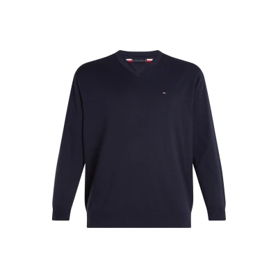 Abbildung von Tommy Hilfiger Essential V NECK Strickpullover, Herren, Größe: XXL, Desert sky