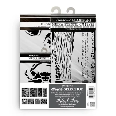 Abbildung von Stamperia Silent Sea Thick Stencil Assortment (8pcs) (KSTDX01)