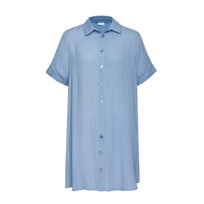 Abbildung von LASCANA Longbluse mit Knopfleiste, Kurzarmbluse, Blusenkleid, sommerlich