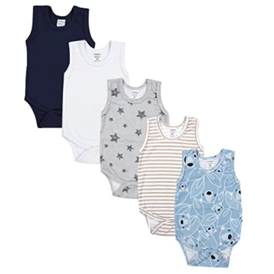 Abbildung von TupTam Baby Jungen Achselbody in Unifarben 5er Pack, Farbe: Farbenmix 5, Größe: 116