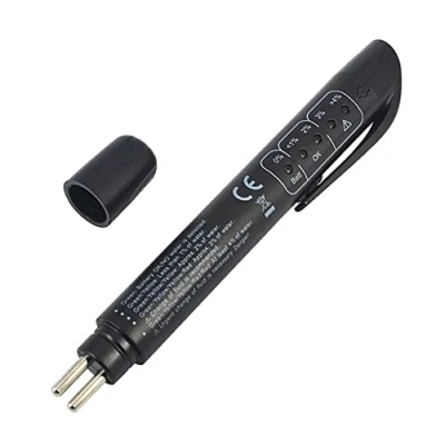 Abbildung von Ziyan DOT 3/4/5 Bremsflüssigkeitstester, Bremsflüssigkeitsprüfer mit 5 LED Anzeige für Auto Fahrzeug, Prüfgerät Bremsflüssigkeiten, Brake Fluid Tester, Ölerkennung, DOT3, DOT4, DOT5