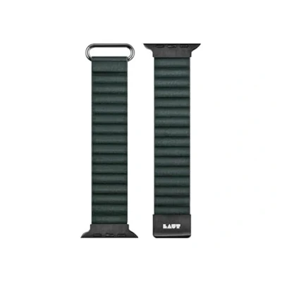 Abbildung von LAUT Novi Leather Loop Apple Watch 42mm / 44mm 45mm 49mm pine green LAWLNLGN