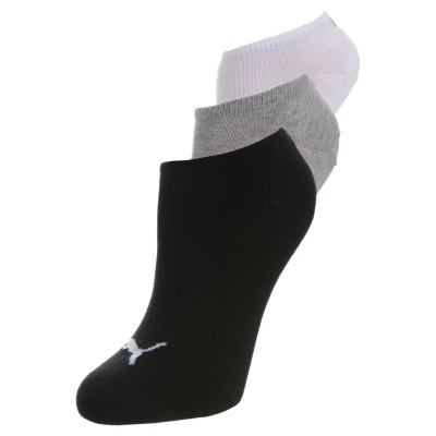 Abbildung von Puma Unisex Invisible Sneaker 3P Sportsocken für Kinder, Größe: 39 42, Weiss / grau schwarz