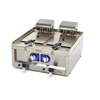 Abbildung von Maxima Gastro Fritteuse 2 x 10 l Körbe mit Ablasshahn 400 V