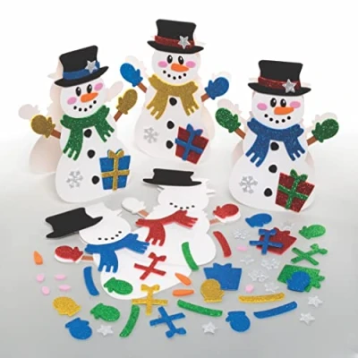 Abbildung von Baker Ross FC123 Schneemann Karten Sets, 6 Stück, Kartenherstellungsset für Kinder, zum Selbermachen von Weihnachtskarten, ideal festliche Kunst und Bastelprojekte