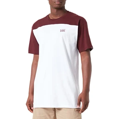 Abbildung von Vans Herren Script Crew Block Ss T Shirt, White Port Royale, XS