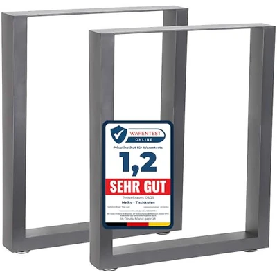 Abbildung von Melko 2X Tischkufen aus Vierkantprofilen 80x40 mm Tischuntergestell 60 x 72 cm Tischbeine inkl. Bodenschoner