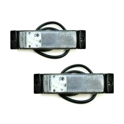 Abbildung von MelTruck® 2x Weiße LED Umrissleuchte Positionsleuchte vorne 12V 24V für LKW Anhänger Wohnwagen