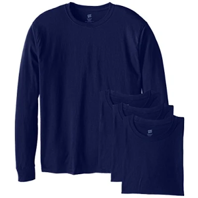 Abbildung von Hanes Herren Langarmshirt ComfortSoft Longsleeve 4er Pack Blau X Groß