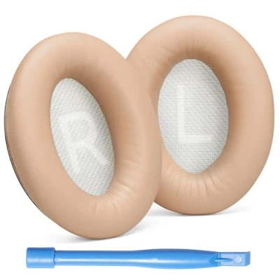 Abbildung von Ersatz Ohrpolster für Bose SoundLink Around Ear 2 Kopfhörer Mit &#039;L und R&#039; Schriftzug der richtigen Farbe Form Scrims (SLAE2, Beige)