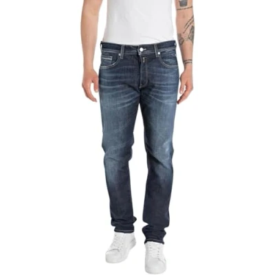 Abbildung von Replay Herren Jeans Grover Straight Fit, Blau (Dark Blue 007 6), 34W / 30L