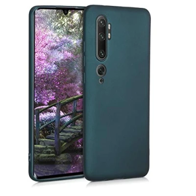 Abbildung von kwmobile Case kompatibel mit Xiaomi Mi Note 10 / Pro Hülle Schutzhülle aus Silikon metallisch schimmernd Handyhülle Metallic Petrol