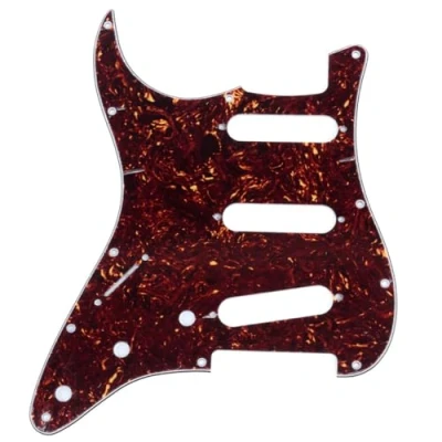 Abbildung von Musiclily SSS 11 Löcher Strat Pickguard Gitarren Schlagbrett für Linkshänder Fender USA/Mexican Standard Stratocaster Modern Style,4 lagig Tortoise Shell