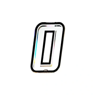 Abbildung von 4R Quattroerre.it 13250 Startnummer 0 Aufkleber für Motorräder, Weiß, 10 x 6.5 cm