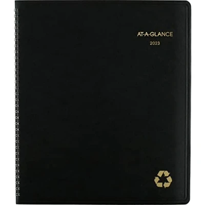 Abbildung von AT A GLANCE Monatsplaner 2023, 22,9 x 27,9 cm, groß, recycelt, monatliche Registerkarten, Schwarz (70260G05)