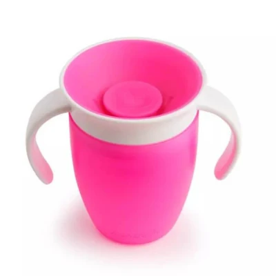 Abbildung von Munchkin Miracle 360ᵒ Trinklernbecher mit Griffen, auslaufsicher, ab 6 Monaten, rosa, 207 ml